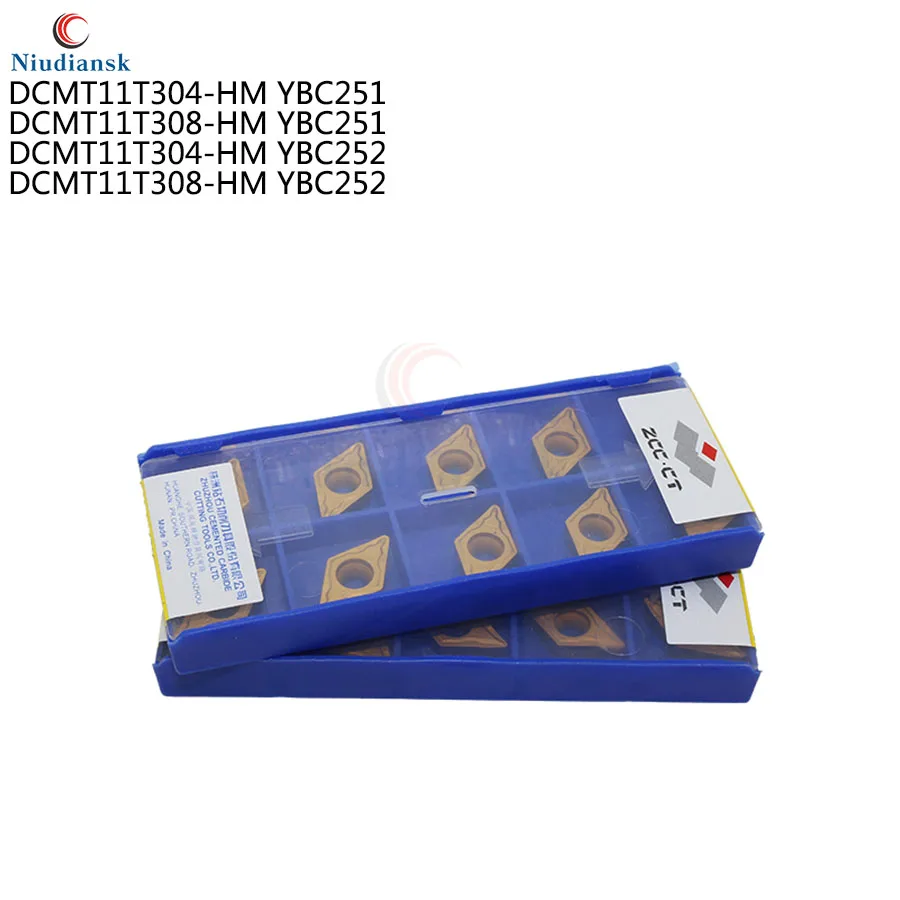10 шт. ZCC.CT DCMT11T304 HM YBC251/YBC252 высококачественные прочные карбидные вставки Токарные