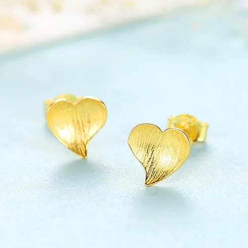 Gem&Time корейские серьги из серебра 925 в форме сердца Ретро кисточки сплошная Серьга для женщин ювелирные украшения Brincos Femme - Цвет камня: Gold