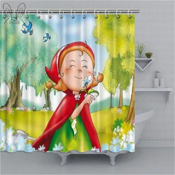 

Aplysia Little Red Riding Hood Waterproof Shower Curtain 3D Cartoon Bathroom Shower Curtain Polyester Fabric For Bath Decor Sets