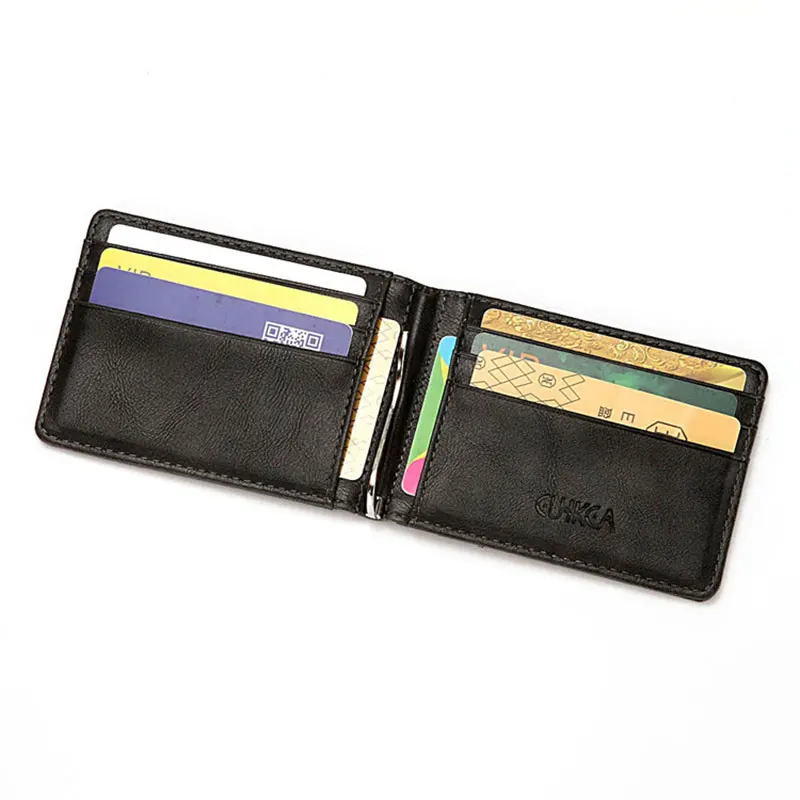 RFID Men's Leather Slim Bifold Money Clip Wallet Front Pocket Credit Card Holder leather bifold wallet