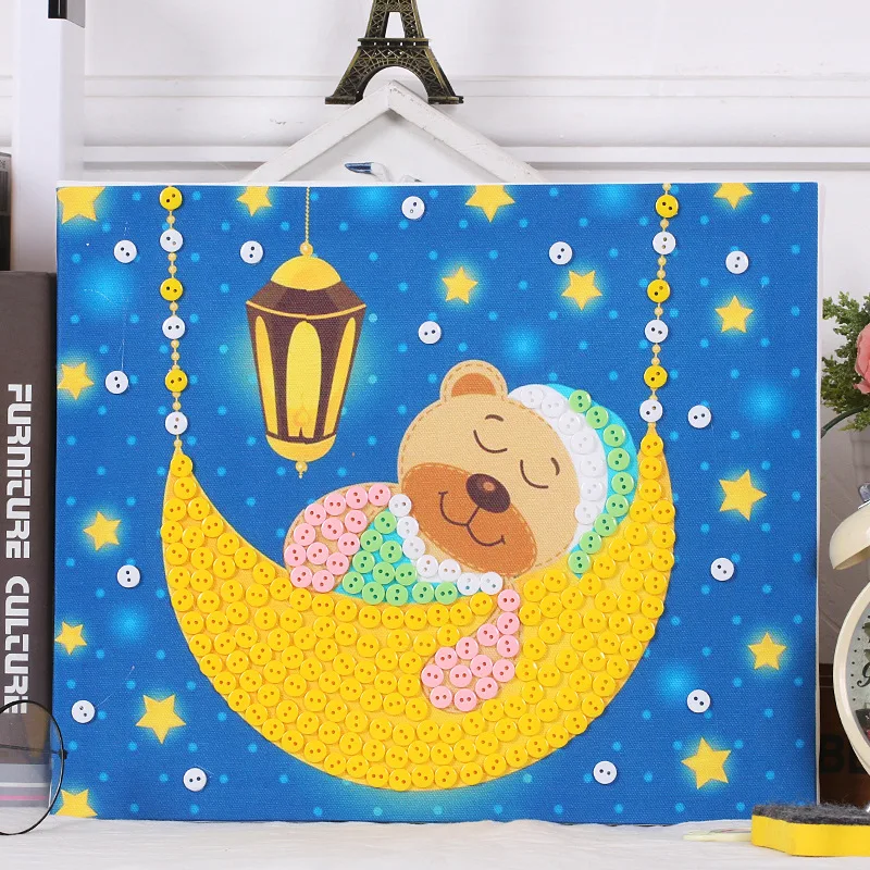 Детские DIY кнопки наклейки игрушки для рисования смешная игра ручной работы школа искусство класс живопись Рисование ремесло набор Дети Раннее образование - Цвет: 02