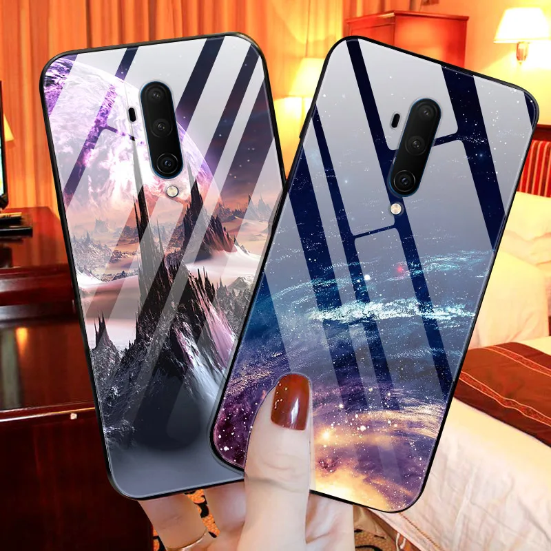 Для Oneplus 7 T Pro Чехол из закаленного стекла жесткий чехол для телефона для Oneplus 7TPro TPU бампер чехол s для One plus 7 T 7 T Pro