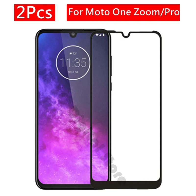 2 шт Полное покрытие протектор экрана закаленное стекло для Motorola Moto One Zoom взрывозащищенное защитное стекло пленка для One Pro