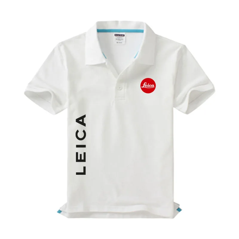 Новая мужская рубашка поло с логотипом Leica, Высококачественная Мужская хлопковая рубашка с коротким рукавом, брендовые майки