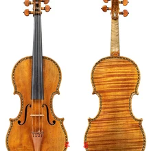 Раковина инкрустированная вручную резная скрипка 4/4 3/4 из цельного дерева Ретро Матовая золотисто-желтая Скрипка для профессионального выступления струнный инструмент