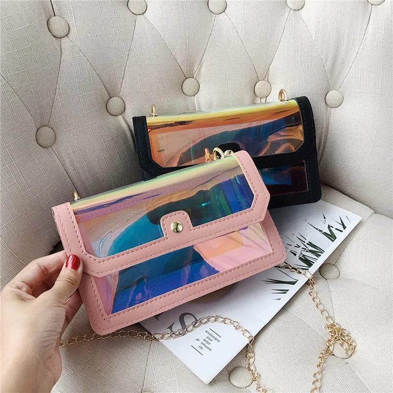 

Bag Women's 2019 New Style Fashion Korean-style Versatile Shoulder Bag Little Fairy Shoulder Laser Fashion Small Square Bag