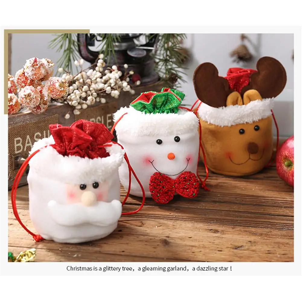 Рождественская коробка для хранения Сумочка для конфет сумки белье шнурок и яблоком для детей, подарочный набор украшения фестиваля вечерние украшения