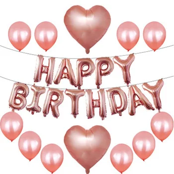 

Happy birthday balloon set rose gold letter balloon 18 inch love wedding decoration baby shower children birthday party