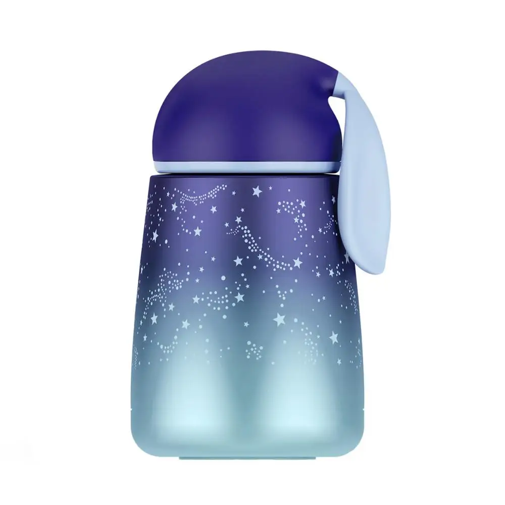 300rabbit-blue Горячая Bpa-free двухслойный термос для кофе и молока flack stars moon sky градиентные цвета Вакуумная чашка креативные бутылки с животными modeli - Цвет: 300rabbit-blue