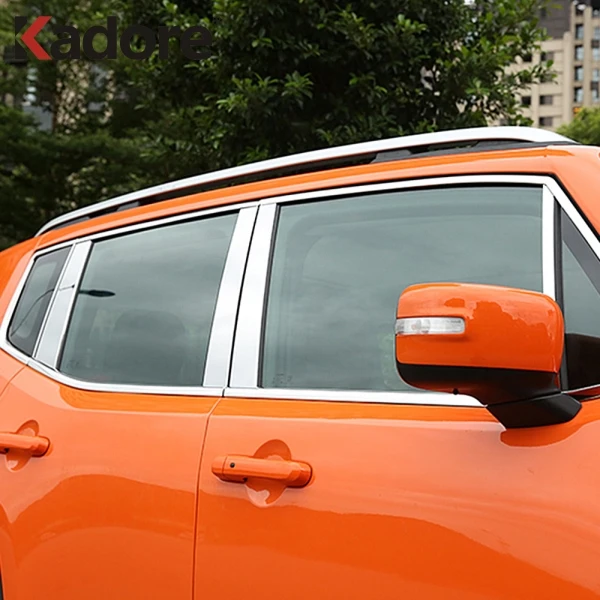 For Jeep Renegade 2014-2016 2017 2018 2019 Stainless Steel Car Full Window Cover Trims Styling Whole Sills Protector | Автомобили и