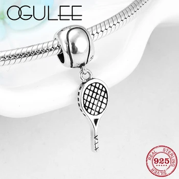 

Creative 925 Sterling Silver Badminton racket Charm Pendant Beads Fit Original Pandora Charm Bracelet Wholesale Jewelry making