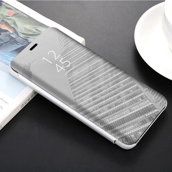 Silver Smart Mirror Flip Case For Huawei P30 P20 Mate 30 20 10 9 8 20X Pro Lite P9 P10 Plus For Huawei Nova 3 3i 4 4e Phone Case Cover - Цвет: Silver