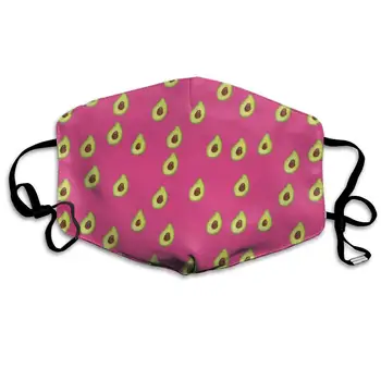 

Mask Pink Avocado Pattern Face Mouth Cover for Kids Girls Boys, Unique Reusable & Dust Proof Mask with Adjustable Straps for