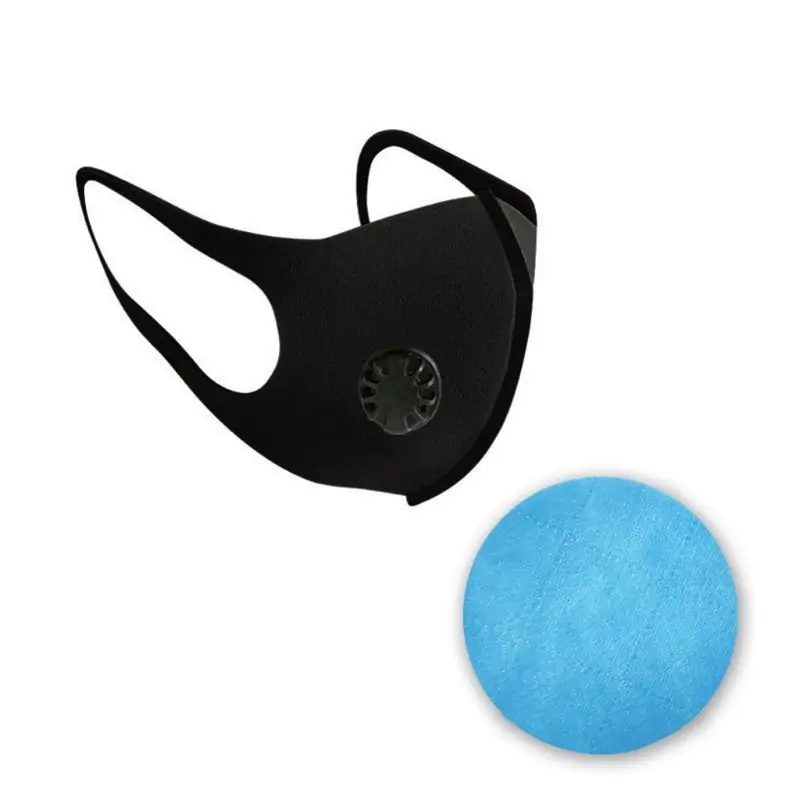 

Black Dust-proof Filter Pad Mouth Mask with Breathing Valve Cycling Respirator