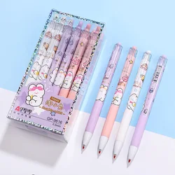 Juego de bolígrafos de Gel para firmar, suministros de papelería escolar, accesorios de oficina, bonitos dibujos animados, 0,5mm, 12 unids/set