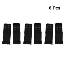 6 шт женские удобные бюстгальтеры эластичный удлинитель пряжки бюстгальтер удлиненный ремешок(2 крючка, черный