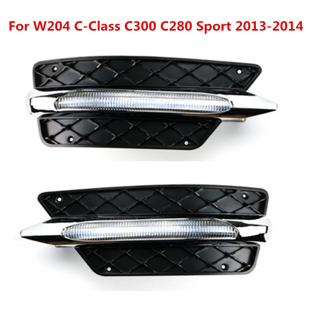 Левый и правый DRL для Benz W204 C-Class C300 C280 Sport 2013-2014 передний бампер светодиодные