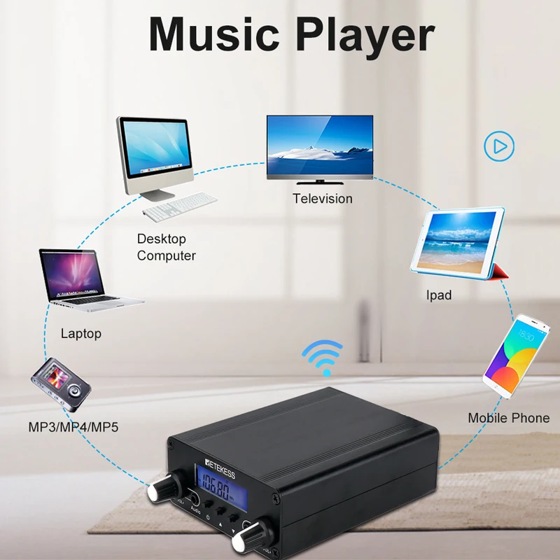 Retekess TR508 무선 FM 방송 송신기 라디오 방송국 + 드라이브 인 교회 회의 번역을위한 10pcs PR13 라디오