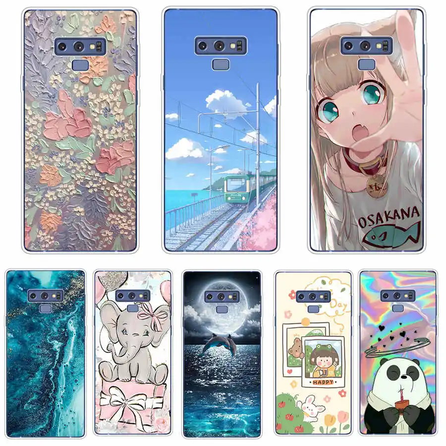 Custodia Per Samsung Galaxy Note 9 Cover Posteriore Per Telefono Per Samsung Note 9 Custodia In Silicone Coque Fundas Flower