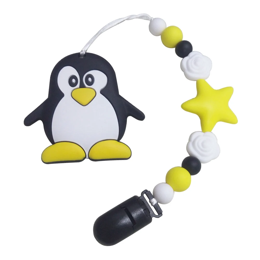 Joepada Baby Teething Necklace lovely Koala Owl Horse Cookies Baby Teether Molar Toy Gift Raccoon Food Grade Silicone Beads 5