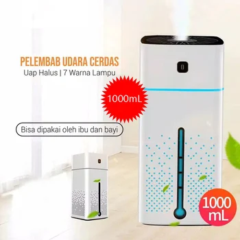 

USB Humidifier Air Aromaterapi Diffuser Pelembab Penjernih Udara Lentera Air Purifier Atomizer 1000Ml White