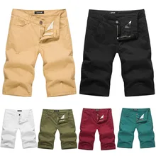 Мужские шорты-бермуды, модные корейские повседневные однотонные шорты-карго, Классические шорты-Чино 6 цветов, мужская одежда