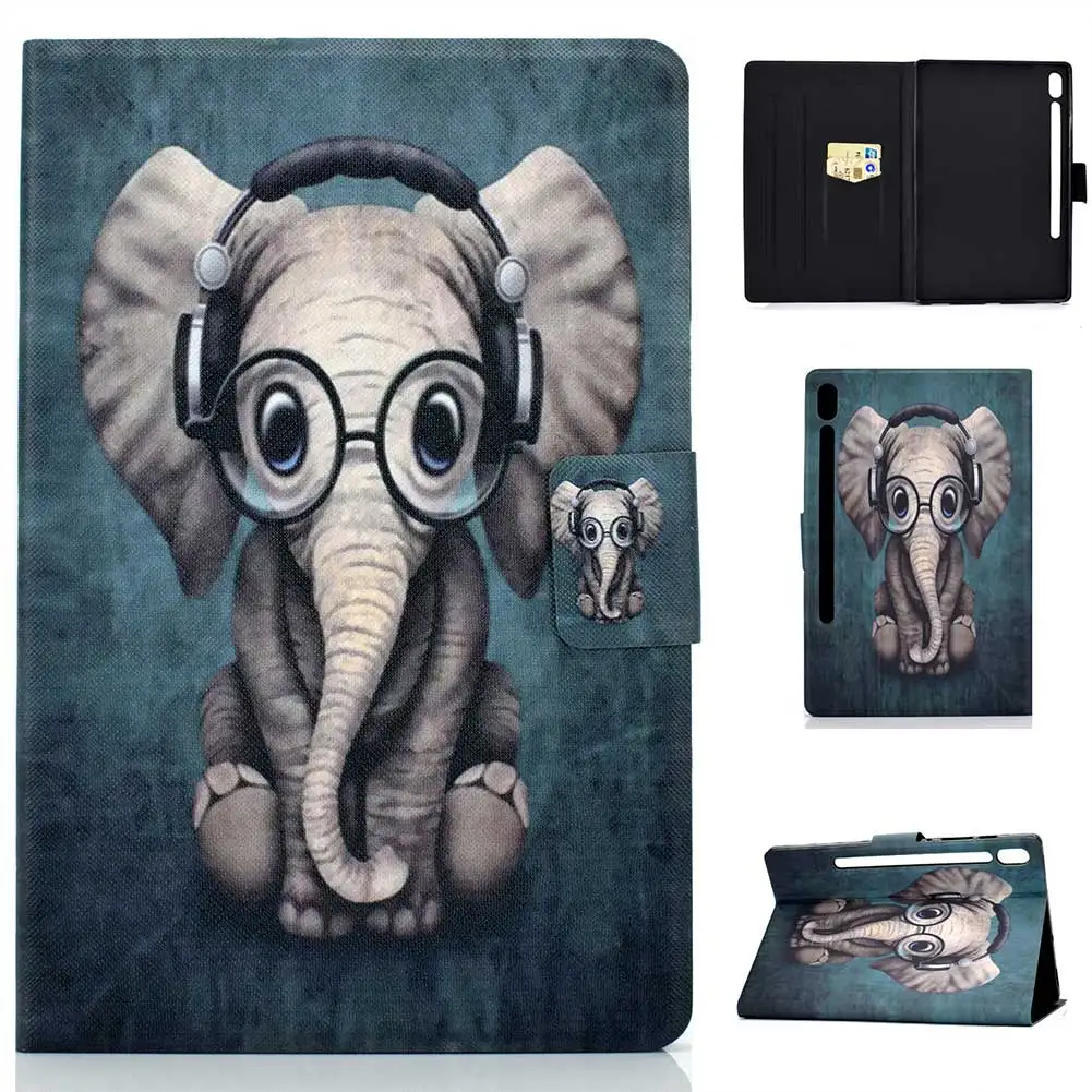 music elephant Чехол с принтом для samsung Galaxy Tab S6 10,5 SM T860 T865 Smart Cover Sleep Wake Flip Stand Case для samsung Tab S6 10,5 дюймов - Цвет: music elephant