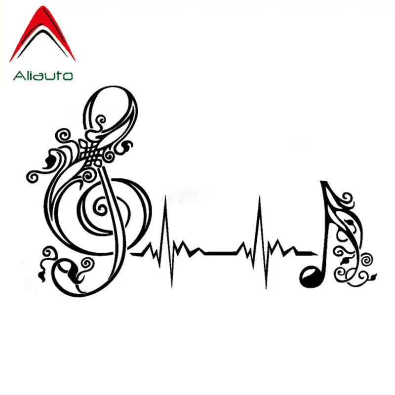 Aliauto للاهتمام سيارة ملصق الموسيقية نبضات القلب نبض صورة ظلية ديكور الفينيل اكسسوارات بولي كلوريد الفينيل أسود فضي ل لكزس 17 سنتيمتر 10 سنتيمتر Car Stickers Aliexpress