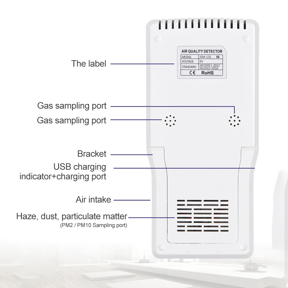 KKMOON умный детектор углекислого газа анализатор TVOC HCHO PM2.5 CO2 метр детектор формальдегида монитор качества воздуха