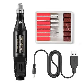 

Electric Nail Polisher Usb Powered Nail Polisher Set Pen Type Manicure Fake Nail Polishing Drill Bit Polishing Set