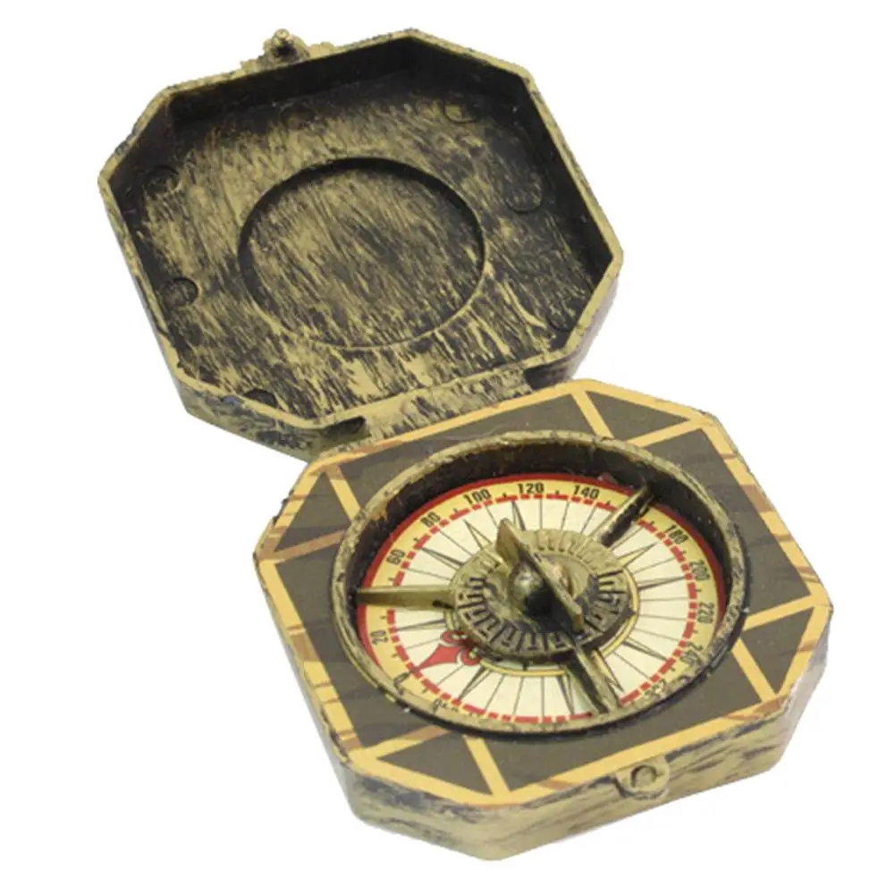 Kids Toy Pirate Captain Costume Toy Nautical Compass Halloween Party Unique ABS Design Portable Kids Gift Bronze