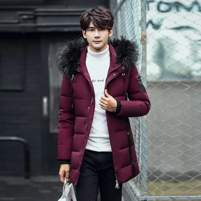 Новинка, длинная, выдерживает-20 градусов, зимняя куртка для мужчин, большой, натуральный мех, воротник с капюшоном, пуховик, большой размер 3XL