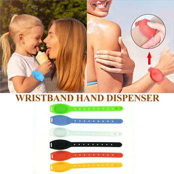 

Sanitizer Bracelet Pumps Disinfectant Hand Sanitizer Dispensing Portable Silicone Bracelet Wristband Hand Dispenser