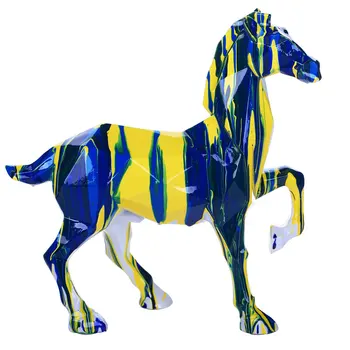 

Living Room Decorations Elephant Statue Madehand Painted Horse Resin Elephant Sculpture Tabletop Animal Miniature Model A577