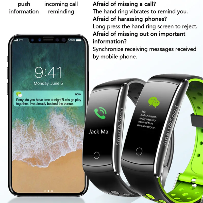 

GIAUSA Q8s Smart Watch IP68 Waterproof Blood Pressure Heart Rate Monitor Pedometer Bracelet Inteligente Reminder SmartWatch