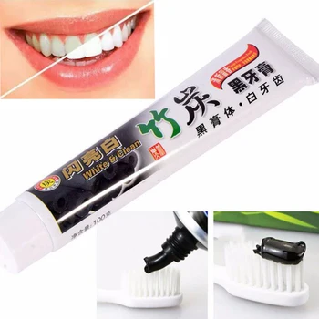

Black toothpaste bamboo charcoal whitening teeth blackhead removal stains insecticide new toothpaste