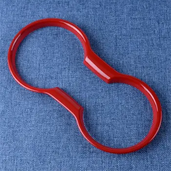 

DWCX Interior Mouldings Red ABS Car Water Cup Holder Cover Trim Frame Decor Fit for Ford Mustang 2015 2016 2017 2018