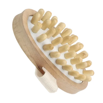 

Body Brush Natural Wood Head Scalp Massage Tool Relieve Tense Muscles Wooden Body Massager Cellulite Reduction SPA Shower Brush