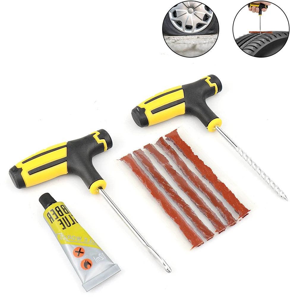 

Free ship Car Tire Repair Tool Tire Repair Kit Studding Tool Set Auto Bike Tire Repair Puncture Plug Garage Car Accessories