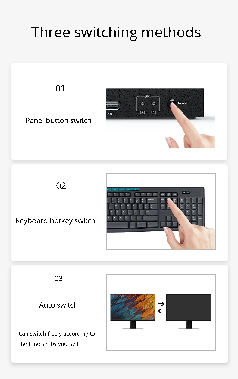 2 em 1 para Fora com Cabo Mt-viki Portas Automático Vga Switch Multi-computador Compartilhamento Usb Mouse Teclado Monitor Original Mt-271uk-l 2 Kvm 5 multi-computador compartilhamento usb mouse teclado monitor 2