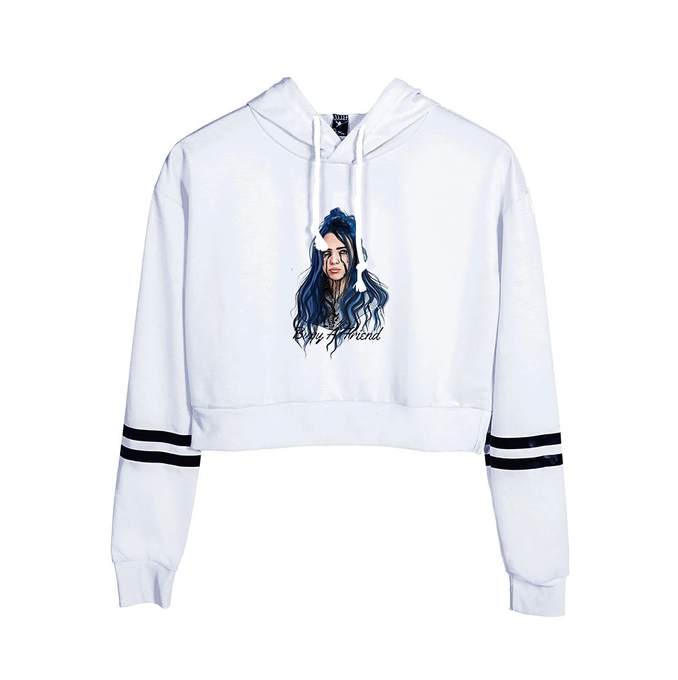 New Fashion Billie Eilish crop Top Hoodies Sweatshirt Women Pullovers Billie Eilish Hoodies Casual women's/girl's orange Hoody