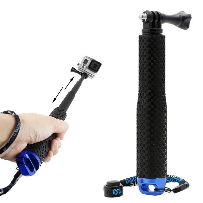 

Extendable Pole Mini Selfie Stick Waterproof Blue Monopod For GoPro Hero 4/3/3+