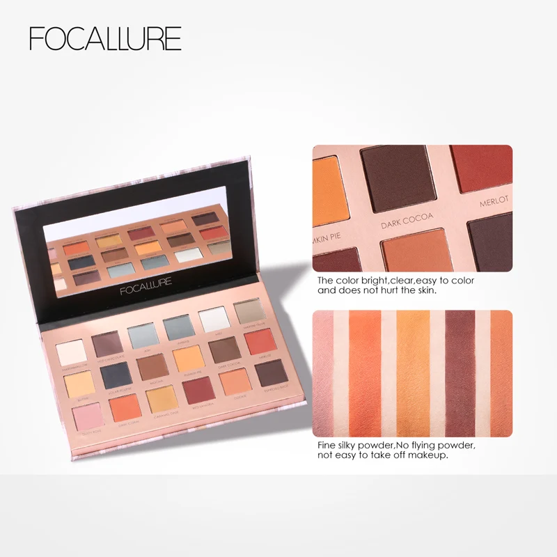 FOCALLURE 18 цветов s All Mate тени для век с высокой яркостью палитра теней легкая в
