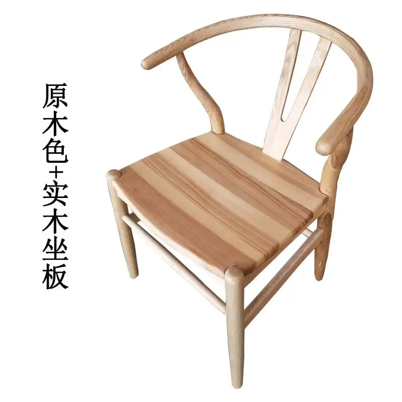 Нордический обеденный стул современный простой домашний стол и стул китайское кресло цельное деревянное кресло спинка стул белый воск дерево Y cha - Цвет: style 12