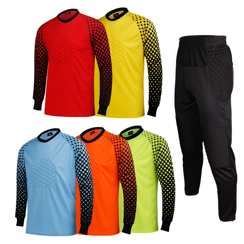 018Shinestone Adult Soccer Goalkeeper Jersey Set Mens Sponge Football