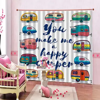 

cartoon car curtains Luxury Blackout 3D Window Curtains For Living Room Bedroom Customized size Drapes Cortinas