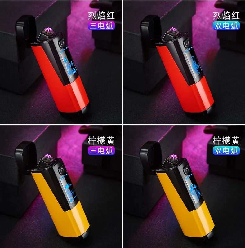 Новая плазменная Зажигалка Three Crose Arc, большая огневая мощь, электрические USB зажигалки для свечей, сигаретная зажигалка, перезаряжаемая, ветрозащитная
