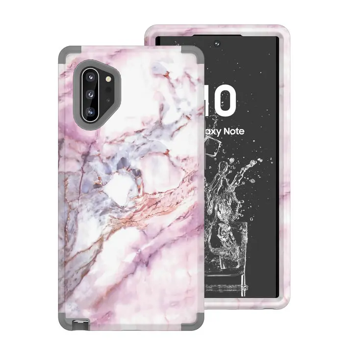 3 в 1 мраморный противоударный чехол для samsung Galaxy Note 10 Plus Чехол samsung Note 10 чехол Etui для Coque samsung Note10 Plus чехол