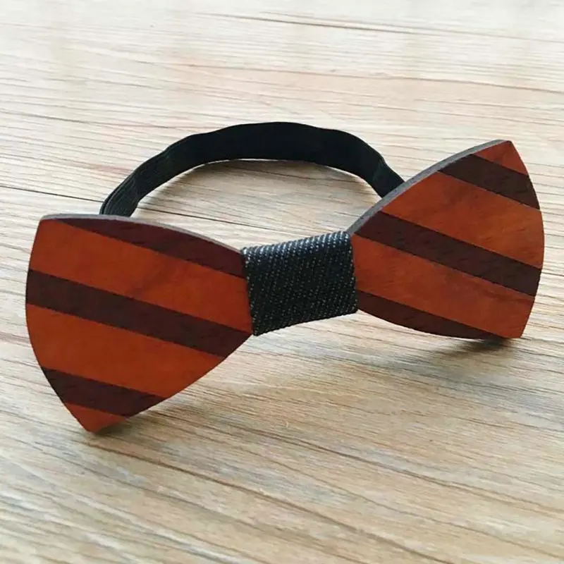 Striped Bow tie Элегантные Мужские и женские рождественские подарочные галстуки-бабочки для отца и друга, деревянные галстуки-бабочки ручной работы, винтажные галстуки-бабочки в полоску для жениха, свадьбы, вечеринки, деревянные Галстуки - Цвет: Striped Bow tie