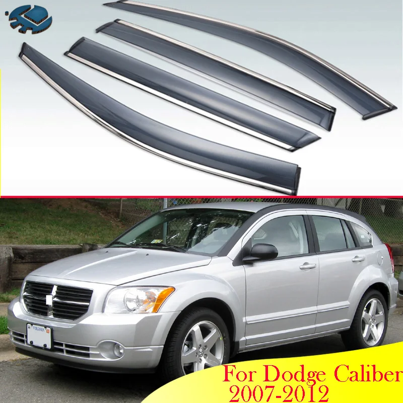 Accessori Per Auto Visiera Esterna In Plastica Vent Shades Finestra Sun Rain Guard Deflettore 4 Pezzi Per Dodge Caliber 2007 2008 2009 2012